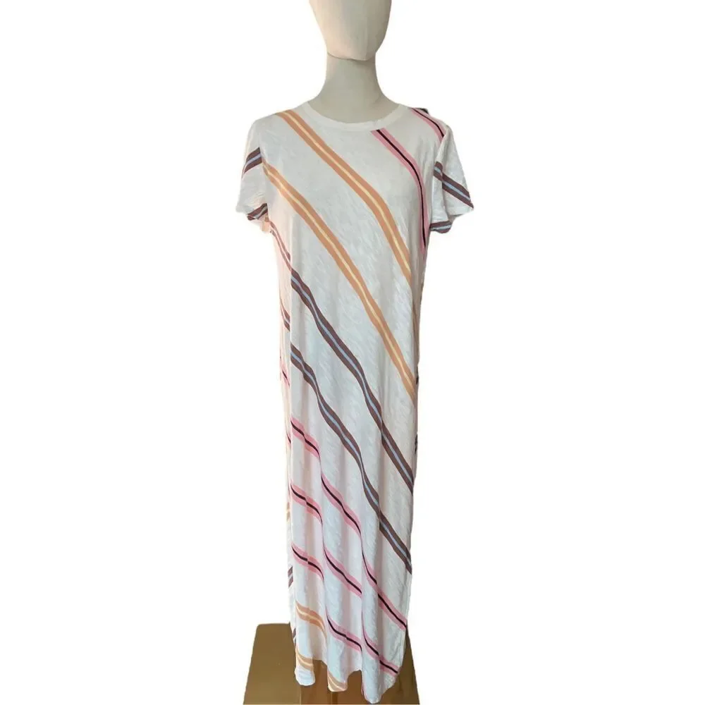Lou & Grey Striped Maxi Tee Short Dress Sz Medium